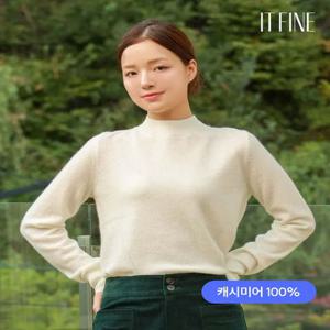 [잇파인] 캐시미어100 반넥 풀오버니트(아이보리)_P24WKN002IV