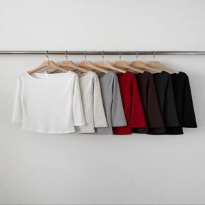 (일부당일)에이블앤코  fw로니7부 가을 간절기 보트넥 베이직 이너티 기본 티셔츠(7color)