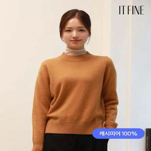 [잇파인] 캐시미어100 반넥 풀오버니트(카멜)_P24WKN002CA