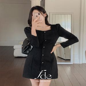 Made)로즈니아 하트스퀘어넥 트위드 미니원피스(+5cm기장추가/A라인/퍼프/하객룩/격식룩/데이트룩)