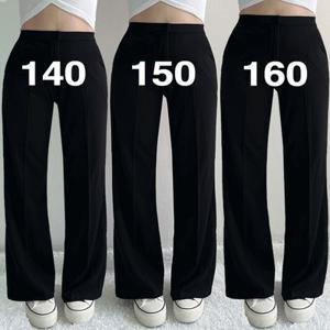 [*숏,미디,롱/S~2XL/밴딩/당일] 제이닝 140/150/160 키작녀 추천 와이드핏 슬랙스 사계절 데일리 교복바지 와이드팬츠 당일