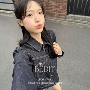(이염방지/논페이드)주문폭주  베딧 스티치 생지 데님 세미크롭자켓 나들이룩 청자켓 jk2795