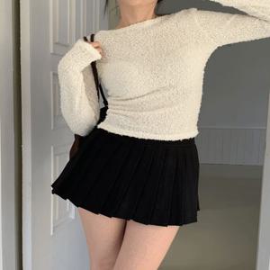모던 플리츠 미니스커트 4color / 가을 봄 개강룩 하객룩 치마바지 언발 미니멀 테니스 핀턱 검정 a라인 하객룩 주름 회색 블랙 차콜 키작녀 그레이 하비 짧은 숏