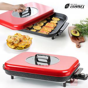 리빙센스 다용도 4중 다이아몬드코팅 와이드 사각 잔치팬 LSC-3353CM 전기 전기팬 그릴 전골 생선구이 명절 바베큐그릴