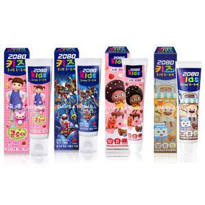 2080 키즈 치약 80g x 10개/어린이 유아 저불소 불소 딸기 소다버블 베리믹스