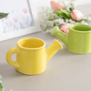 [3개 구매시 1개 추가] 도자기 원형 화분 컬러주전자 13x6cm 2컬러 조화꽃 다육 인테리어 소품 원예 가드닝