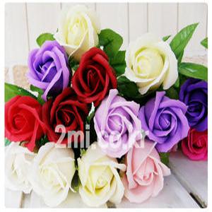 비누꽃 한송이 꽃+꽃대장미 조화  카네이션