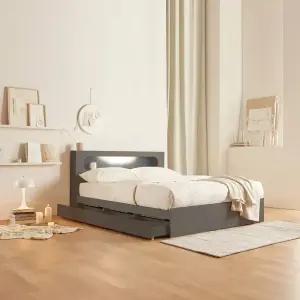 파로마 로라LED 수납침대 퀸사이즈 본넬매트포함