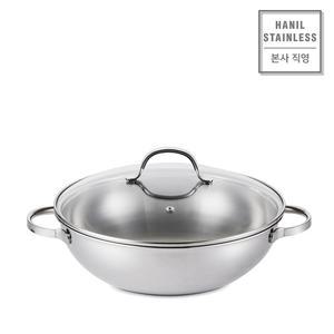 통3중 오딘 궁중전골(웍) 스텐 냄비 30cm 샤브샤브 인덕션용 전골냄비
