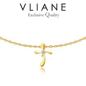 18K 웨이브 십자가 목걸이