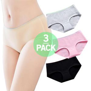 (3장세트)심리스 여성 면팬티 순면100% 노라인 팬티