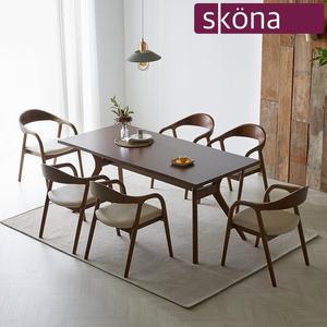 스코나 리버턴 원목 6인 식탁 세트일반형