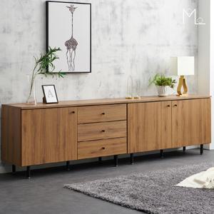 [모로] 발레 2400 3단서랍 양문 수납 높은거실장 댐퍼 거실장 세트 거실TV장 티비다이 화이트거실장