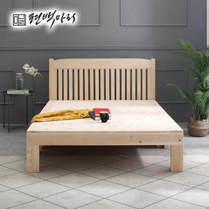 [편백마리]편백나무 통원목 평상형 싱글 슈퍼싱글 퀸 선반형헤드 usb/led 헤드 침대