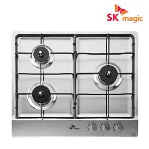 3구 빌트인 가스레인지 매립형 가스쿡탑 전기코드식 스텐 타공 560x480 322KA