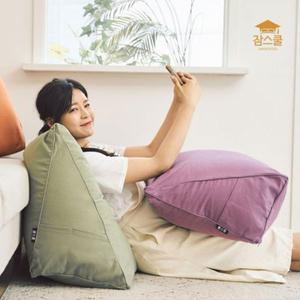 잠스쿨 삼각 등쿠션 침대/쇼파/벽 허리베개(소형/중형/대형) yj