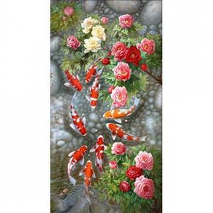 장미잉어도 보석십자수(원형큐빅/전체)