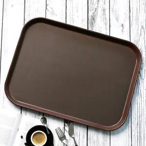 논슬립쟁반 사각 밤색 4호 트레이 카페 업소용 대형 직사각 식당 미끄럼