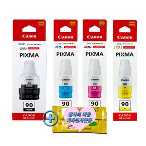 CANON PIXMA G6090 무한 프린터 충전 GI90 검정 파랑 빨강 노랑 세트 잉크
