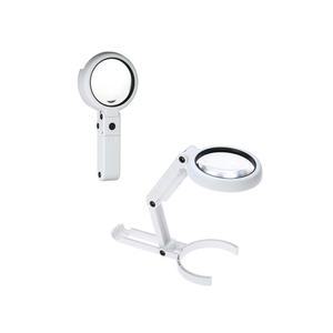 USB LED돋보기 5배 11배율 조명 스탠드 탁상 접이식 확대경 독서용 루페 손잡이 스텐드 정밀 휴대용
