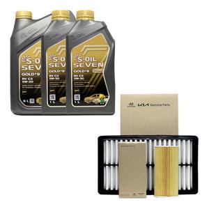 투싼IX 디젤 엔진오일 에스오일 세븐골드RV 5W30 8리터 순정 필터 세트