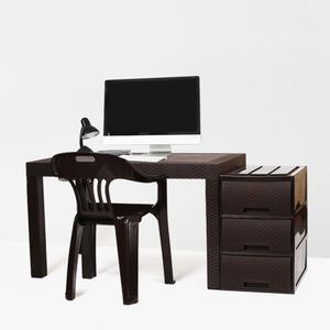 지오리빙 라탄 테이블 74120 다용도 조립식 컴퓨터 책상 데스크 서재용 서랍장 의자 세트