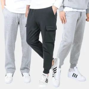 가을 겨울용 남성 트레이닝 바지 남녀공용 조거 일자 카고팬츠