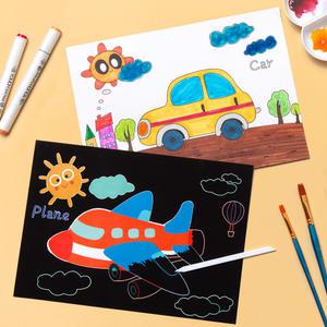 [민화샵] 스크래치 페이퍼 아트 컬러링 북 10장 세트 유아 색칠공부