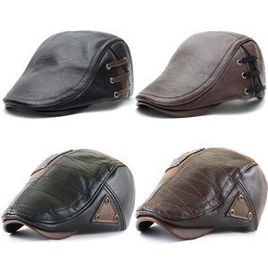 헌팅캡 가죽/니트 남자여자 겨울모자 스트립 베레모