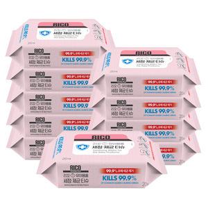 리꼬 유아용품 세정제균티슈 휴대 20매 x10팩 장난감 휴대 아기