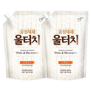 피죤 울터치 중성세제 겸용 리필 1.3L 2개