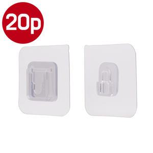 오집 접착식 결합형 후크 20p 벽부착 걸이 다용도 방수 주방 현관 리모컨 멀티탭 액자 셋톱박스