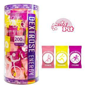독일 액티브핏 포도당캔디 200정_3종 혼합(천연복숭아맛, 천연레몬맛, 천연베리혼합맛)