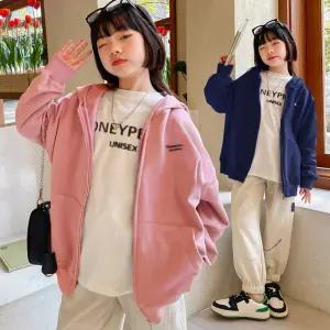 주니어 기모 후드집업 점퍼 간절기 긴팔 바람막이 초등학생 후디 가디건 아동 오버핏 점퍼