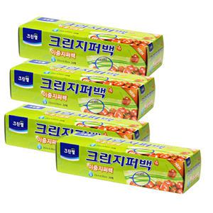 크린랩 크린이중지퍼백(대형/25cm30cm) 20매 X4개
