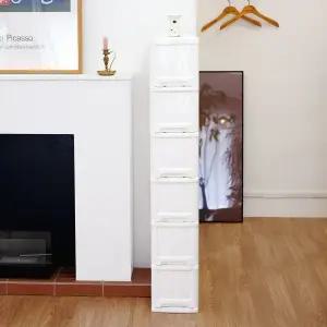 보노하우스 모던 슬림 틈새 서랍장 6단 플라스틱 수납장 (바퀴별매)