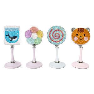 [오피스스쿨] 보석십자수 스탠드 접이식 거울 만들기 1인세트 DIY 보석비즈 거울 4종 택1