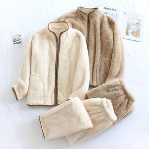 겨울 빅사이즈 커플잠옷 밍크 극세사 후리스집업 수면잠옷