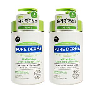 엘지 온더바디 바디로션 퓨어더마 마일드 모이스처 그린허브향 1000ml 2개
