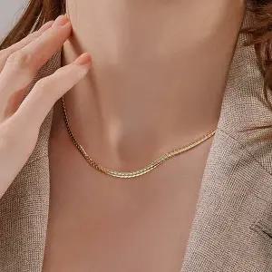 [제이로사] 14k 뉴 볼륨 뱀줄 목걸이 3mm