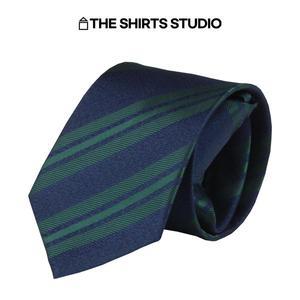 [더셔츠스튜디오]그린 스트라이프 자동넥타이