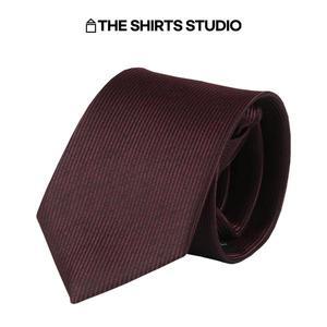 [더셔츠스튜디오]와인 솔리드 줄지 자동넥타이