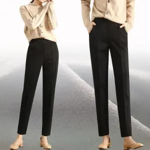 힙제이 부드러운 기모슬랙스 기모 일자슬랙스 빅사이즈까지 블랙 겨울 여성바지 4XL