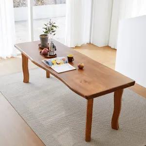 해찬솔 통원목 비담 테이블2200 (8인용식탁 원목테이블)/통원목다리/우드슬랩/원목식탁