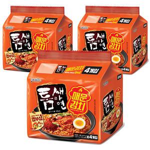 팔도 틈새라면매운김치 120gx4입, 3개
