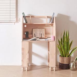 [히트가구]H61084 고무나무 독서실 책상 수납선반 세트 B형