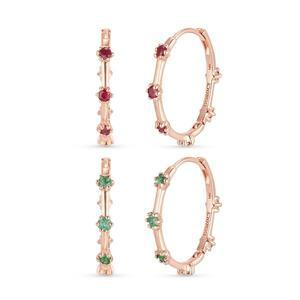 [도로시] 18k 베리 루비&에메랄드 링귀걸이(2type)