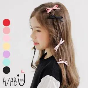 [아자브키즈] 젠젠 리본 헤어 핀 2종 여아 아동 헤어 악세사리