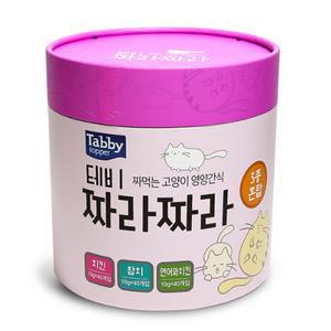 테비 	짜라짜라 3종 120p-치킨,참치,연어치킨/고양이간식