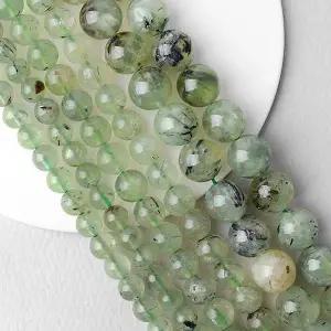 비즈아이 [51-078]원석라운드 6/8/10mm 천연석 그린가넷 ,반줄